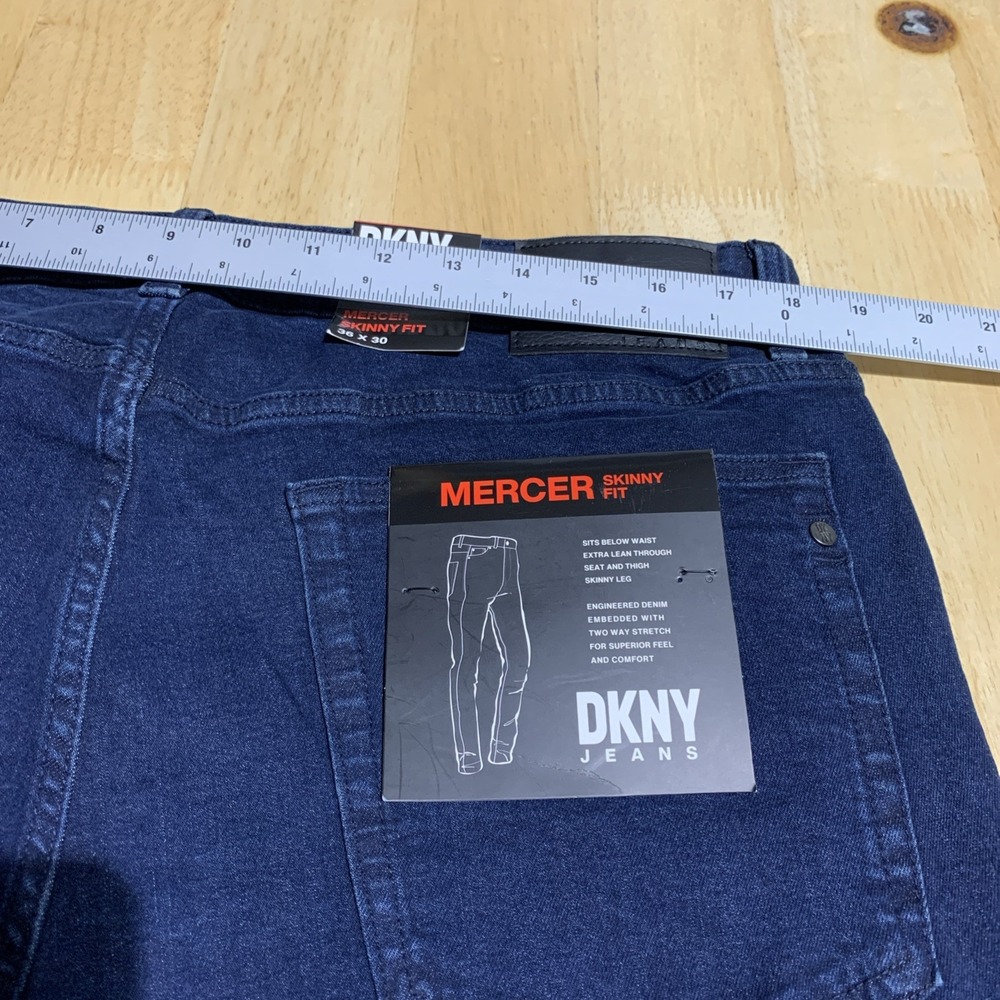 DKNY Mercer Men's 36x30 Jeans Skinny‎ Fit City Blue Cotton Stretch NWT $79.50 - Picture 5 of 11